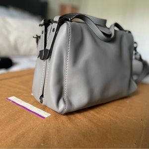 Grey leather bag